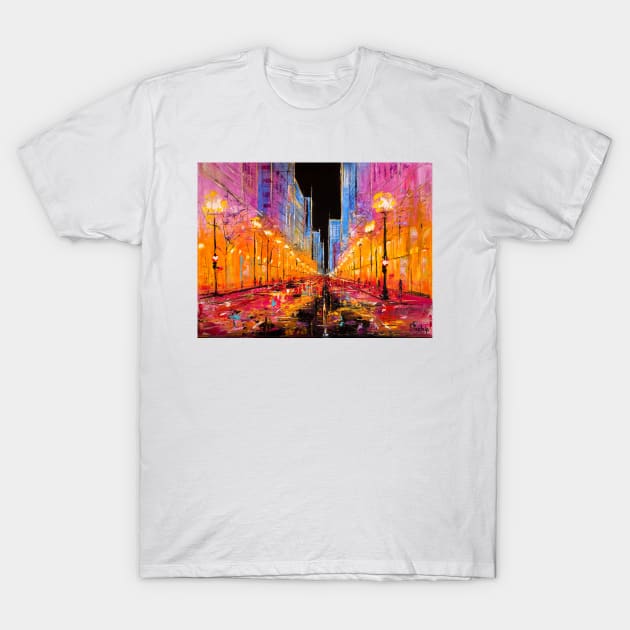 Chicago. Streetlights T-Shirt by NataliaShchip